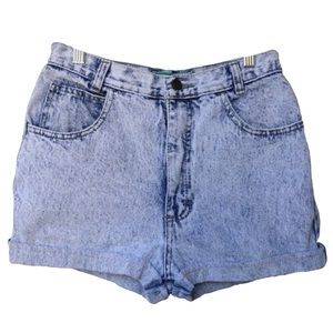Vintage 80’s  High Waisted Acid Wash Denim Shorts